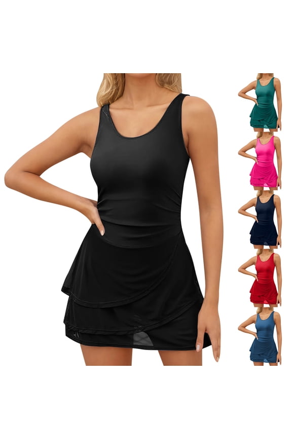 Womens One Piece Swimsuits 2025 Trendy Summer Sleeveless Swim Dresses Backless Beach Swimwear Clearance Sale Blue M