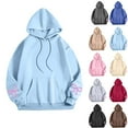 thumbnail image 1 of VBTAPA Womens Oversized Hoodies Bow Graphic Print Hooded Sweatshirts Trendy Casual Long Sleeve Drawstring Pullover Hoodie with Kangaroo Pocket Blue L, 1 of 5