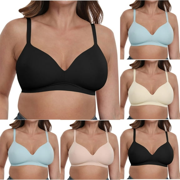VBTAPA Womens Plus Size Bras Full Figure Beauty Back Smoothing Bra 4 Way Stretch Lightly Lined Comfort Everyday Bra No Underwire Limited Time Deal Beige XXL