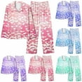 thumbnail image 1 of VBTAPA Womens Sleepwears Valentine's Day Love Heart Printed 2 Piece Pajamas Matching Set Holiday Pajamas Button Down Pajama Set Pockets Nightwears Festival Gift Daily Deals Blue XXL, 1 of 5