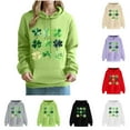 thumbnail image 1 of VBTAPA Womens St. Patrick's Day Hoodie Lucky Shamrock Printed Hooded Sweatshirt Teen Girls Drop Shoulder Hoodies Loose Casual Blessed Sweatshirts with Kangaroo Pocket Green M, 1 of 5