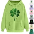 thumbnail image 1 of VBTAPA Womens St Patricks Day Sweatshirts Lucky Shamrock Graphic Printed Hoodie Top with Pocket Drawstring Long Sleeve Hooded Pullovers Black XL, 1 of 6