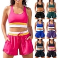 thumbnail image 1 of VBTAPA Womens Tankini Swimsuits Color Block 2 Piece Bathing Suit Swim Crop Tank Top and Shorts Beach Athletic Swimwear Red XL, 1 of 9