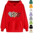 thumbnail image 1 of VBTAPA Womens Valentines Day Hoodies Love Heart Graphic Printed Hooded Sweatshirt Trendy Casual Pullover Hoodie with Kangaroo Pocket Army Green L, 1 of 6