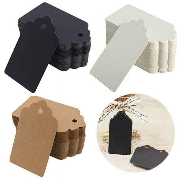 VBVC 100Pcs Kraft Paper Tags,Gift Tags,Blank Hang Tags for Gift Bags Price Tags Name Tags for Wedding Holiday Valentine'S Day