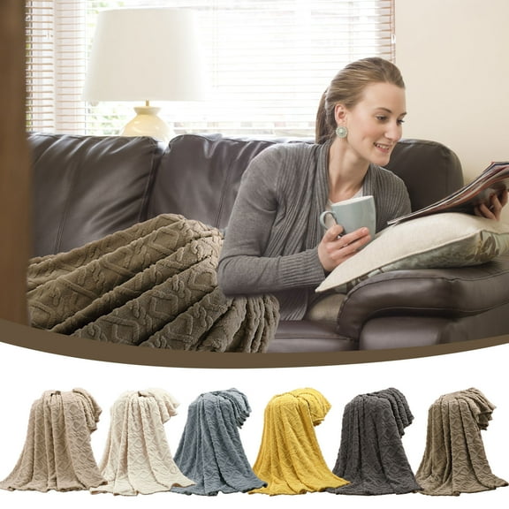 VBVC 100x150Cm Super Soft Warm Solid Warm Micro Plush Fleece Blanket Throw Rug Sofa Bedding