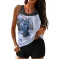 thumbnail image 1 of VBVC Athletic Swimwear Tankini Women Conservative Print Strappy Back Set Two Piece Swimsuits with Shorts, 1 of 6