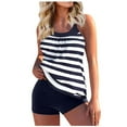 thumbnail image 1 of VBVC Blouson Tankini Swimsuits for Women 2 Piece Bathing Suits Tops with Boyshorts Modest Loose Fit Swimwear Stripes Tummy Control Beachwear Set, 1 of 6