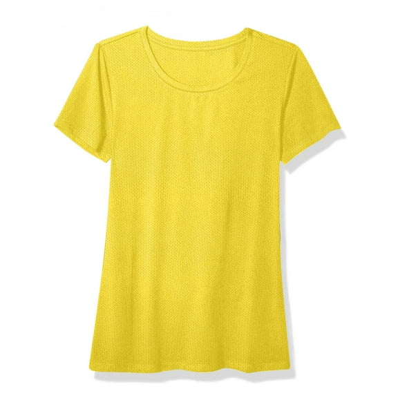 VBVC All Genders Short Sleeve Scoop Neck TShirt,Quick Drying Sportswear For Everyone,Athletic Running Workout Rash Guard Tops,*Gold,Size M