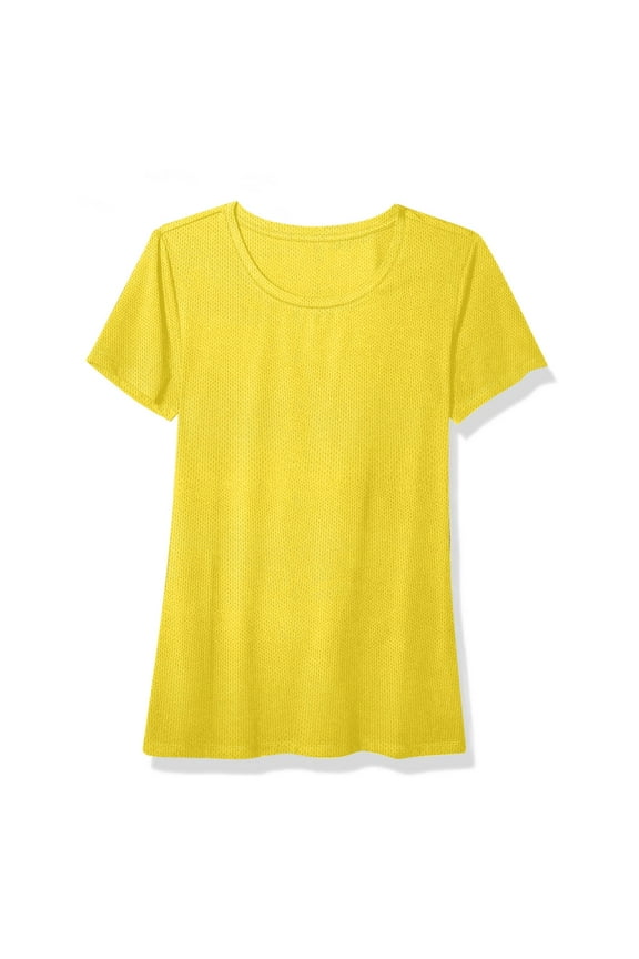 All Genders Short Sleeve Scoop Neck TShirt,Quick Drying Sportswear For Everyone,Athletic Running Workout Rash Guard Tops,*Gold,Size M
