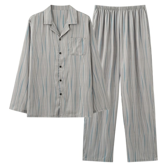 VBVC Men's And Women's Plus Size Satin Pajama Set,All Gender Long Sleeve Button Down Sleepwears,2 Piece Checkered Print Soft Lounge Wear with Pockets,Khaki,XL