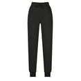 thumbnail image 1 of VBVC Women's Breathable Elastic Waist Joggers With Drawstring,Ladies Solid Color Sports Casual Pants,Womens Oversized Sweatpants With Pockets,Black,SizeM, 1 of 5