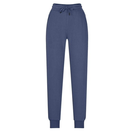 VBVC Women's Breathable Elastic Waist Joggers With Drawstring,Ladies Solid Color Sports Casual Pants,Womens Oversized Sweatpants With Pockets,Blue,SizeXXXXL