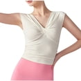 thumbnail image 1 of VBVC Women's Cross Wrap Yoga Tank Top,Womens Short Sleeve Cropped Tops,Workout V-Neck Slimming T Shirts Going Out For Women,*White,Size XL, 1 of 7