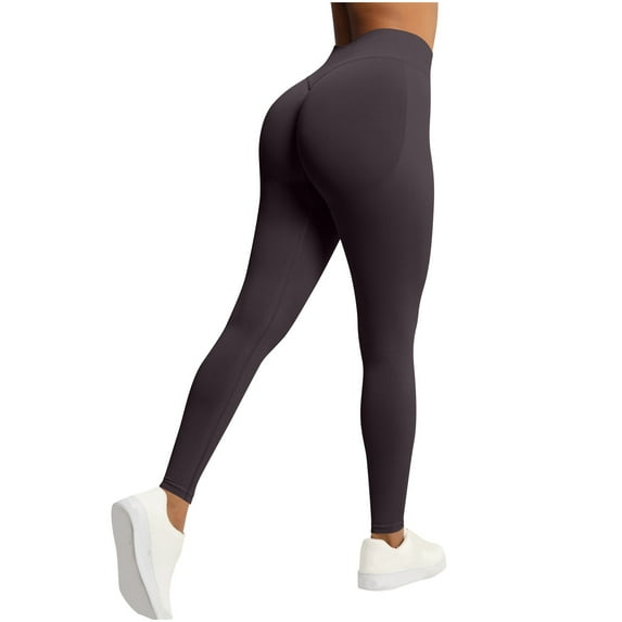 VBVC Women's Seamless Solid Color Yoga Pants,Butt Lifting Workout Leggings for Women,Ladies High Waisted Sports Running Fitness Pants,Dark Gray,SizeS