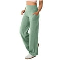 thumbnail image 1 of VBVC Women's Straight Leg Button Zipper Pants,Womens Loose Work Office Business Suit Pants,Ladies Casual Slacks Business Pants with Pockets,Mint Green,SizeM, 1 of 9
