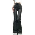 thumbnail image 1 of VBVC Women's Y2k High Waist Stretchy Jeans,Womens Slimming Bell Bottom Denim Pants,Ladies Pull on Zipper Jeans With Pockets,Black,Size XL, 1 of 6