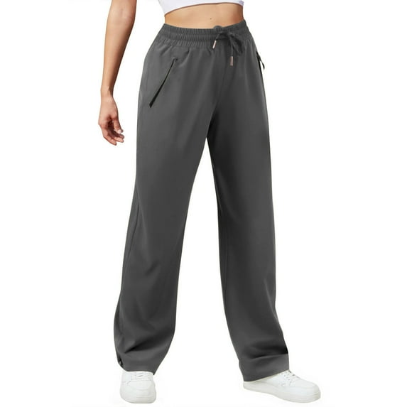 VBVC No Boundaries Women's Zipper Multi-Pocket Slimming Jogger,Womens Drawstring Elastic Waist Cargo Pants,Lightweight Quick Dry Athletic Sweatpants For Women,Gray,SizeL