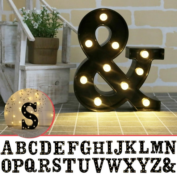 VBVC Decorative Letters Alphabet Letter LED Lights Luminous Number Lamp Decoration Battery Night Light Party Baby Bedroom Decoration