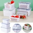 thumbnail image 1 of VBVC Fruit Vegetable Storage Containers for Fridge Draining Fresh Containers Produce Storage Containers Large Organizer Bins with Lid & Colander, 1 of 4
