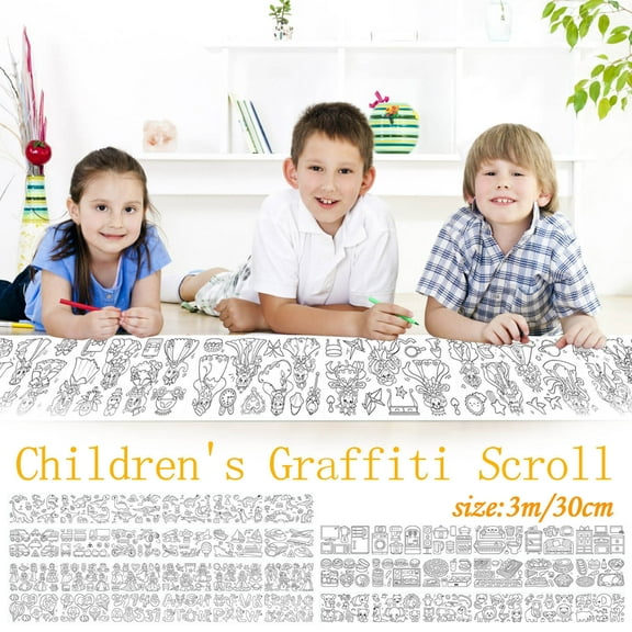 VBVC Graffiti Picture Scroll Can Be Attached To The Wall Painting Paper To Draw Children'S Graffiti Picture Scroll