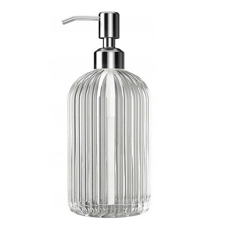 VBVC High Quality Large 18Oz Manual Soap Dispenser Clear Glass Hand Sanitizer Bottle