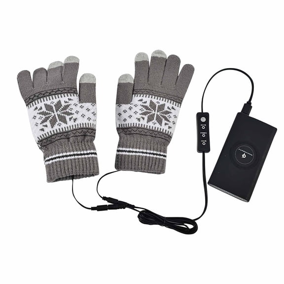 VBVC Ladies Heated Fuzzy Fingerless Gloves,Winter Warm Knited Gloves for Women and Teens,Gray,Size Free Size