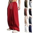 thumbnail image 1 of VBVC Men's Baggy Drawstring Sweatpants with Pockets, Stretchy Wide Leg Pants For Men, Black , S-3XL, 1 of 7