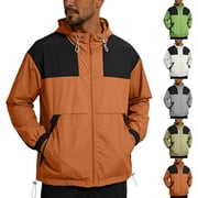 VBVC Men's Color Block UPF 50+ Sun Protection Hooded Jacket,Lightweight Quick Dry Windbreaker For Men,UV Block Outdoor Coat for Hiking Fishing,Green,S-3XL