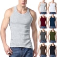 thumbnail image 1 of VBVC Men's Crew Neck Racerback Tank Top , Slim Fit Breathable Sleeveless Undershirt For Men,Navy,S-5XL, 1 of 9