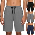 thumbnail image 1 of VBVC Men's Drawstring Athletic Shorts with Zipper Pockets , Lightweight Quick Dry Running Gym Shorts For Men,Gray,M-5XL, 1 of 8