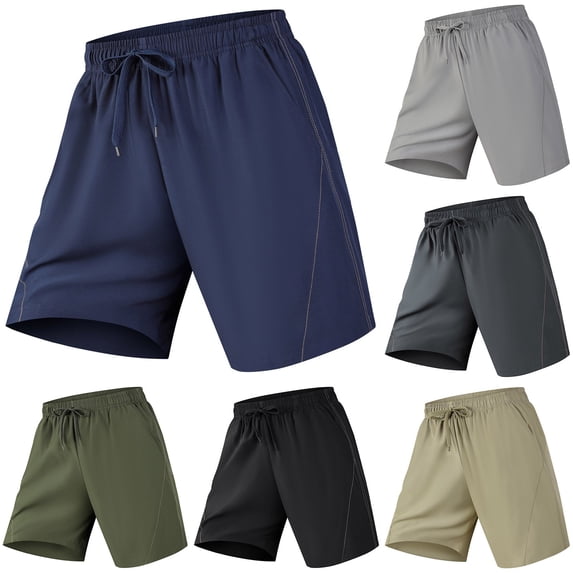 VBVC Men's Drawstring Quick Dry Athletic Shorts with Pockets,Lightweight Stretchy Running Gym Beach Shorts For Men,Black,XS-3XL