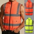thumbnail image 1 of VBVC Men's High Visibility Reflective Fan Vest with Multiple Pockets,Cooling Workwear Sleeveless Work Jacket For Men,Orange,S-3XL, 1 of 9