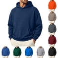 thumbnail image 1 of VBVC Men's Long Sleeve Hoodie with Pockets , Fall Stretchy Pullover Sweatshirt For Men, S-4XL, 1 of 6