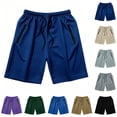 thumbnail image 1 of VBVC Men's Mesh Drawstring Athletic Shorts with Pockets , Lightweight Quick Dry Loose Fit Running Bottoms For Men, *Blue , Large, 1 of 8
