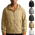 thumbnail image 1 of VBVC Men's and Mne's Plus UPF 50+ Sun Protection Hooded Jacket,Lightweight Full Zip Windbreaker For Men,UV Block Casual Coat for Outdoor Hiking Travel,Black,S-4XL, 1 of 10