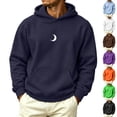 thumbnail image 1 of VBVC Men's Oversized Moon Streetwear Hoodie with Pockets , Long Sleeve Pullover Sweatshirt Top For Men, Navy , M-3XL, 1 of 7