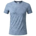 thumbnail image 1 of VBVC Men's Plus Short Sleeve Hip Hop T-Shirt,Quick Dry Workout Top For Men,Light Blue,Size L, 1 of 8
