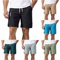 thumbnail image 1 of VBVC Men's Quick Dry Drawstring Hiking Shorts with Zipper Pockets,Summer Lightweight Athletic Running Shorts For Men,Army Green,M-4XL, 1 of 9