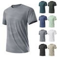 thumbnail image 1 of VBVC Men's Quick Dry Short Sleeve Athletic T-Shirt,Breathable Moisture Wicking Workout Tee For Men,Khaki,L-5XL, 1 of 5