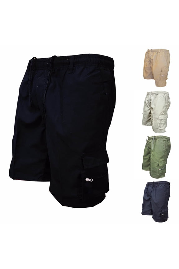 Men's Summer Drawstring Cargo Shorts with Pockets,Elastic Lightweight Breathable Work Shorts For Men,Army Green,S-3XL