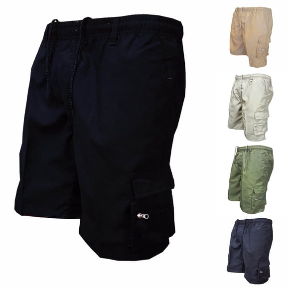 VBVC Men's Summer Drawstring Cargo Shorts with Pockets,Elastic Lightweight Breathable Work Shorts For Men,Army Green,S-3XL