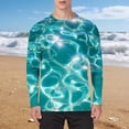 thumbnail image 1 of VBVC Men's UPF 50+ Long Sleeve Rash Guard T-Shirt,Colorful Swirl Quick Dry Lightweight Swim Shirt For Men,Mint Green,S-5XL, 1 of 5