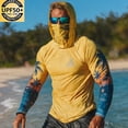 thumbnail image 1 of VBVC Men's UPF 50+ Long Sleeve Sun Protection Hoodie with Face Cover,Quick Dry Breathable Outdoor Hiking Fishing Shirt For Men,Yellow,S-3XL, 1 of 4