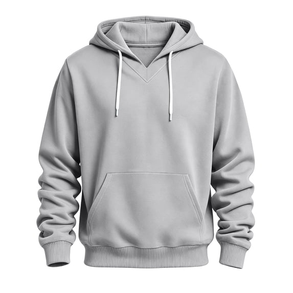 VBVC Men's V Neck Pullover Hoodie With Kangaroo Pocket, Drawstring Long Sleeve Casual Basic Sweatshirt For Men, Gray , S-3XL