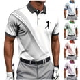 thumbnail image 1 of VBVC Men's and Men's Plus Golf Print Short Sleeve Collared Shirt,Breathable Quick Dry Athletic Top For Men,Gray,S-5XL, 1 of 8