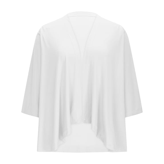 VBVC No Boundarie Women's Mid-length Sleeves Cardigan,Ladies Loose Sequins Cardigan,Solid Color V-Neck Blouse Shirts For Women,*1-White,Size S