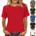 thumbnail image 1 of VBVC No Boundarie Women's and Women's Plus Breathable T-Shirts,Ladies Crew Neck Basic Tees,Summer Short Sleeve Tops For Women,Blue,S-5XL, 1 of 7