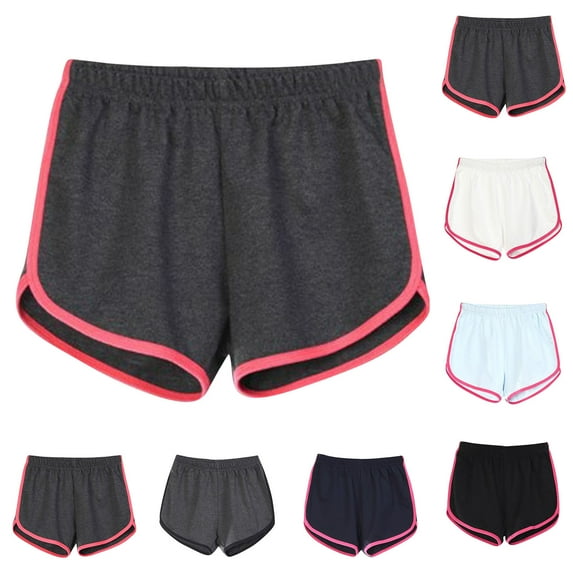 VBVC No Boundarie Women's Cotton Dolphin Shorts,Ladies Color Block Yoga Shorts,Workout Breathable Shorts For Women,Dark Gray,S-2XL