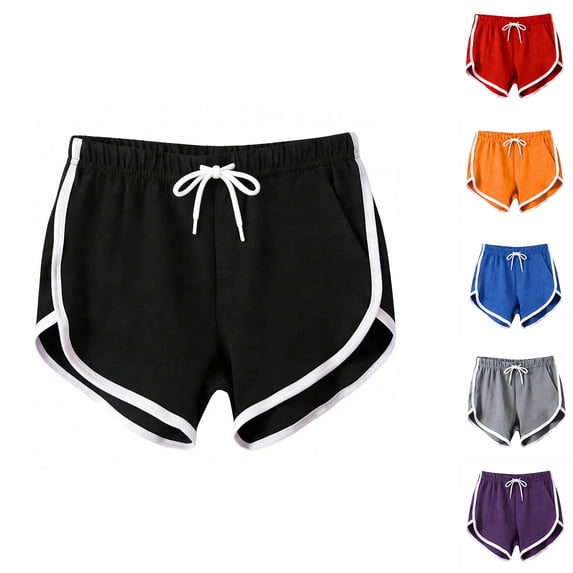 VBVC No Boundarie Women's Drawstring Dolphin Shorts,Ladies Athletic Running Shorts,Summer Beach Workout Sports Shorts For Women,Red,S-3XL